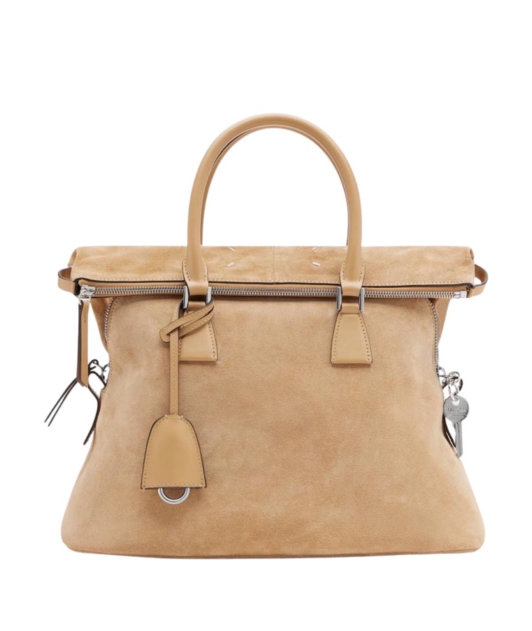 MAISON MARGIELA Бежевая замшевая сумка через плечо, фото 1