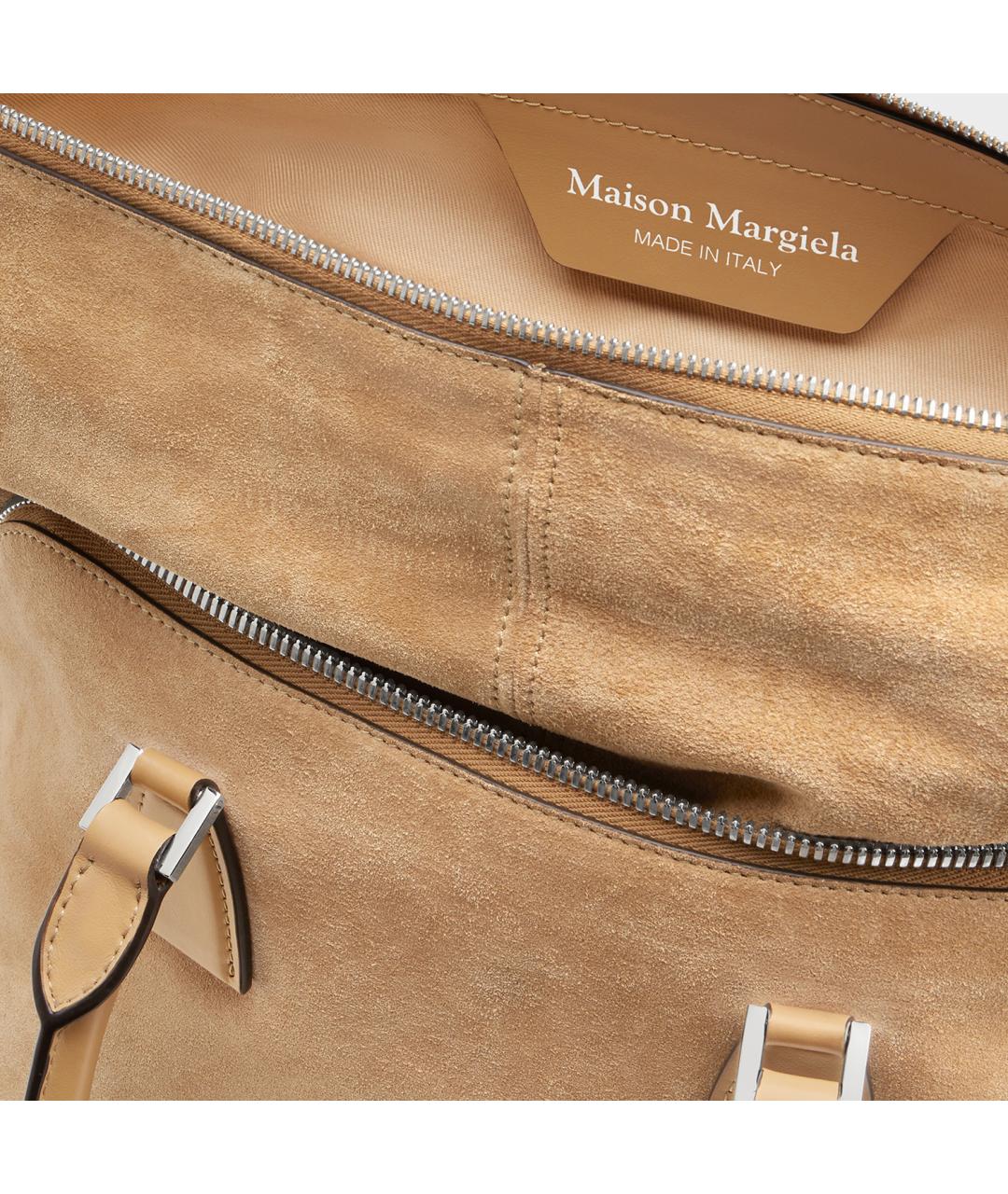 MAISON MARGIELA Бежевая замшевая сумка через плечо, фото 4