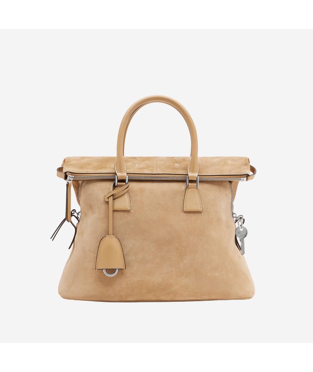 MAISON MARGIELA Бежевая замшевая сумка через плечо, фото 5