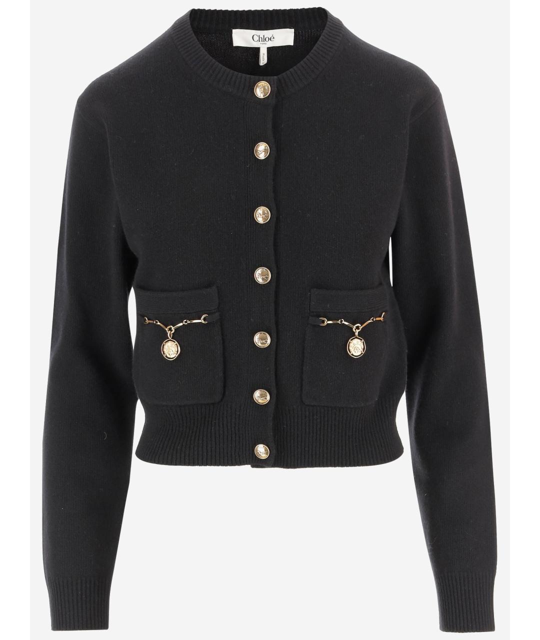 CHLOE Черный кашемировый кардиган, фото 4