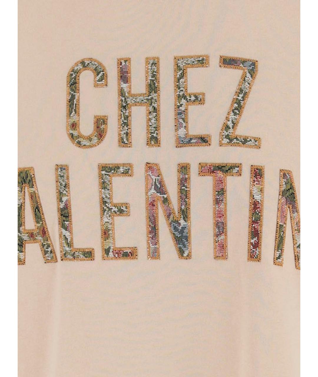 VALENTINO Бежевая хлопковая футболка, фото 3