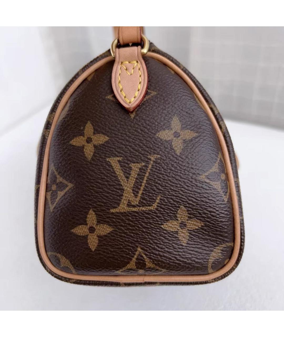 LOUIS VUITTON Коричневая кожаная сумка через плечо, фото 4