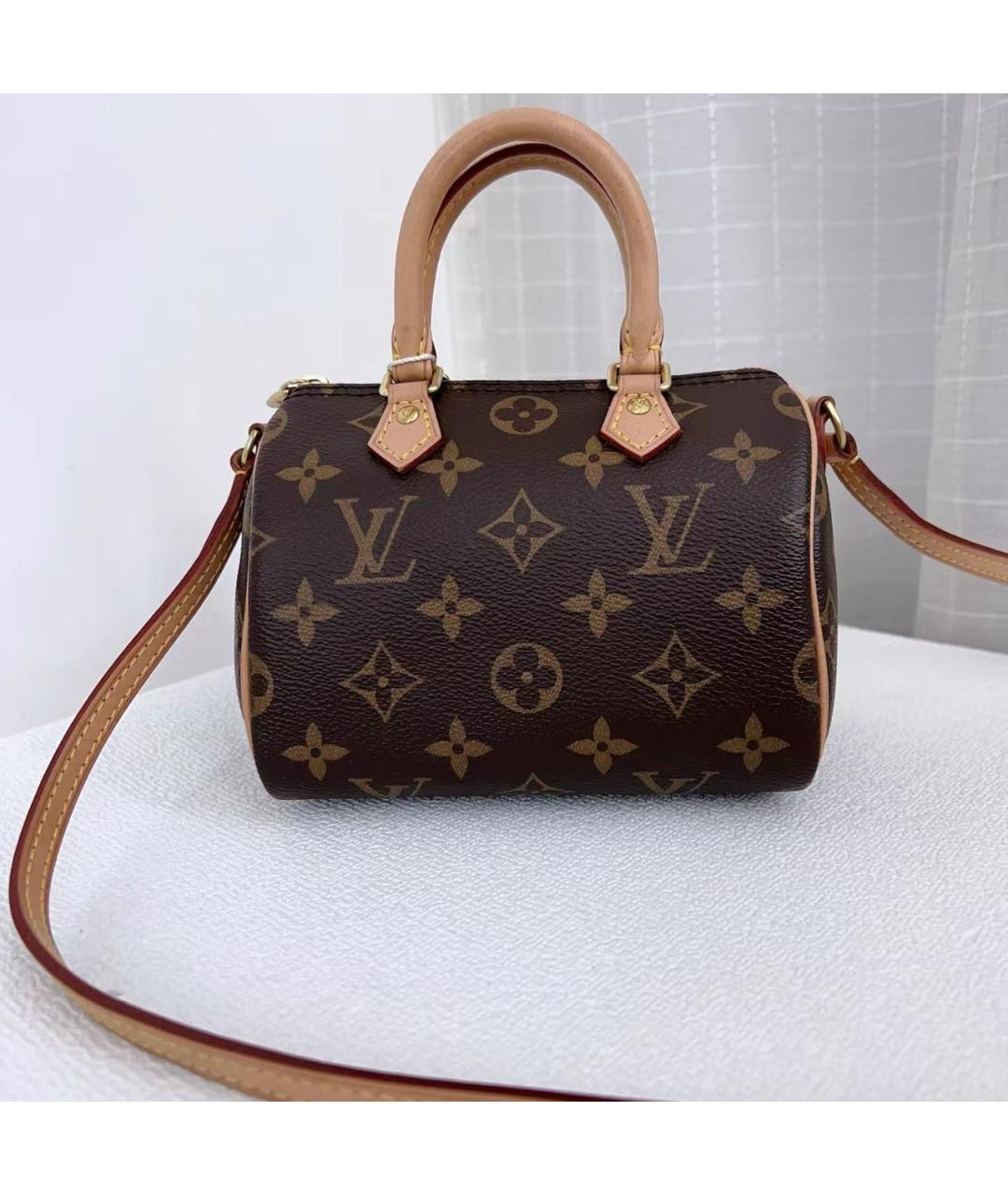 LOUIS VUITTON Коричневая кожаная сумка через плечо, фото 2