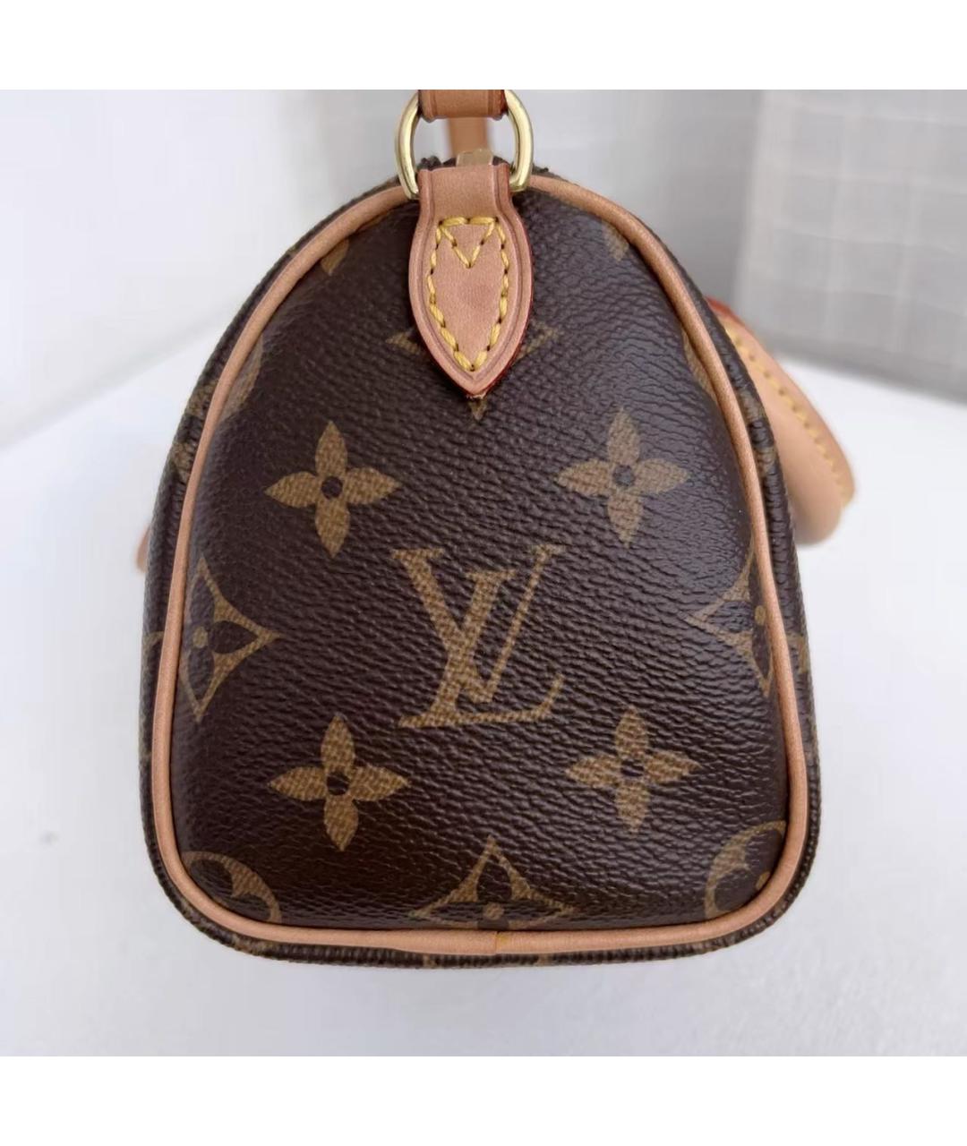LOUIS VUITTON Коричневая кожаная сумка через плечо, фото 3
