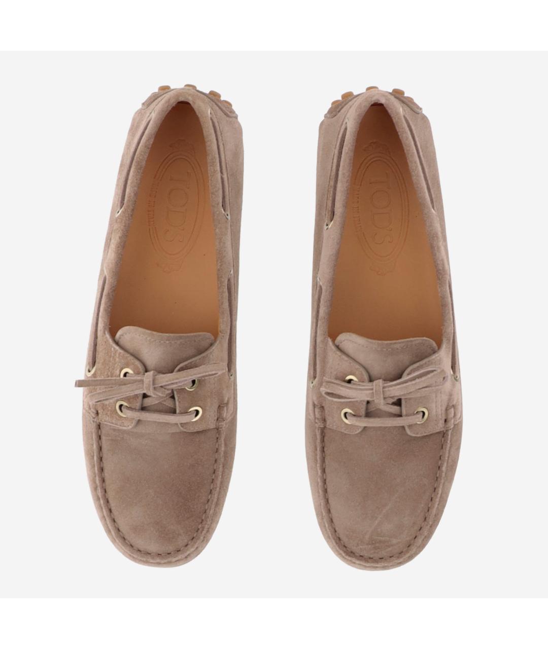 TOD'S Бежевые замшевые мокасины, фото 2
