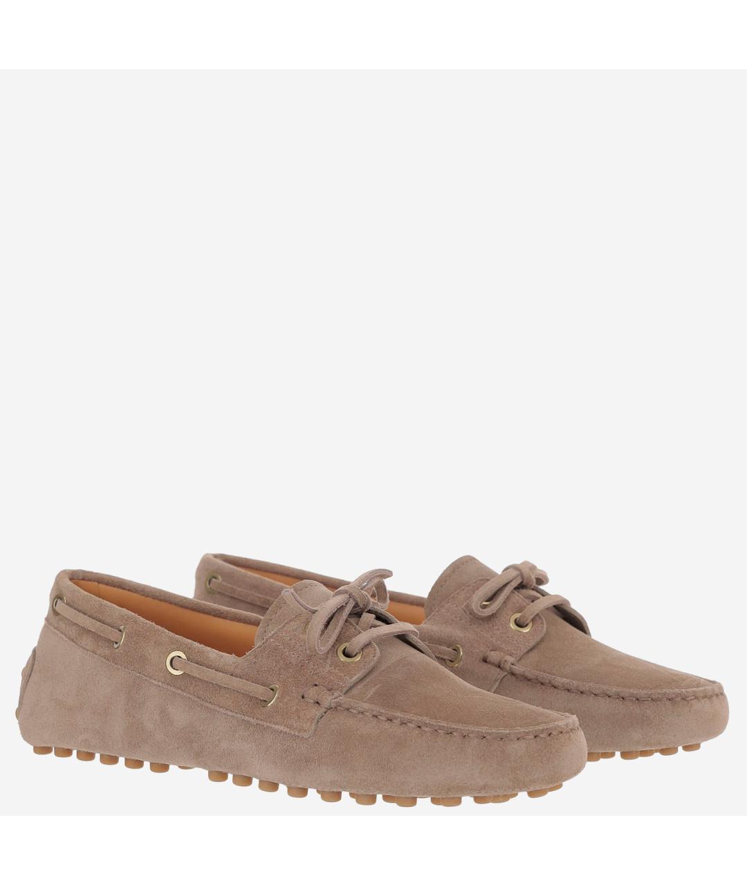 TOD'S Бежевые замшевые мокасины, фото 3