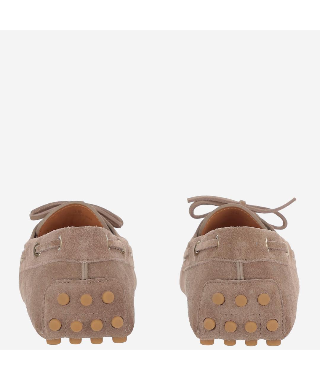 TOD'S Бежевые замшевые мокасины, фото 4
