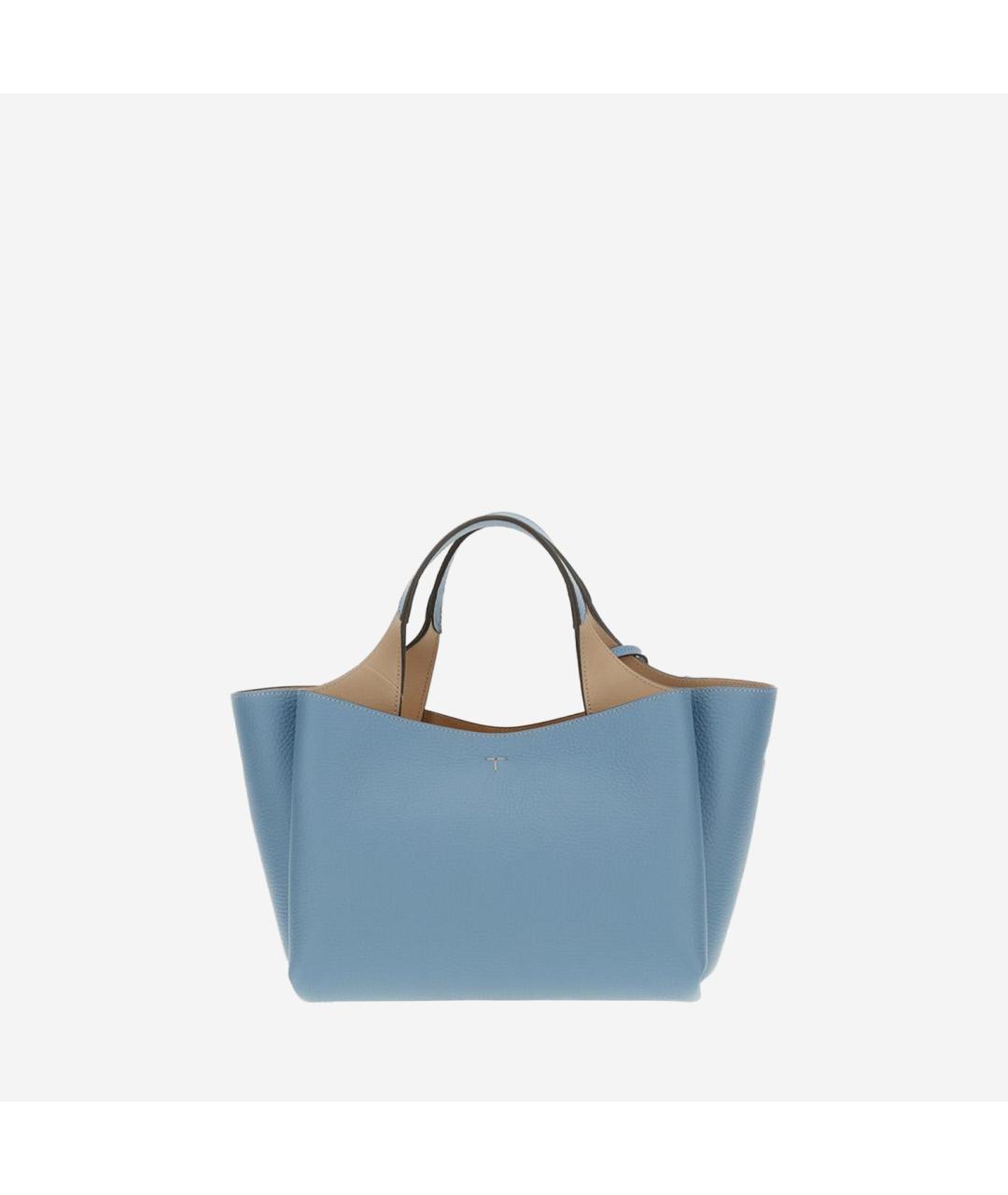 TOD'S Голубая кожаная сумка тоут, фото 3