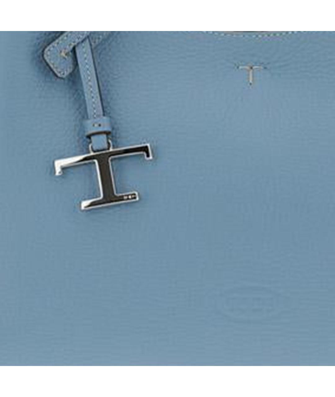 TOD'S Голубая кожаная сумка тоут, фото 4