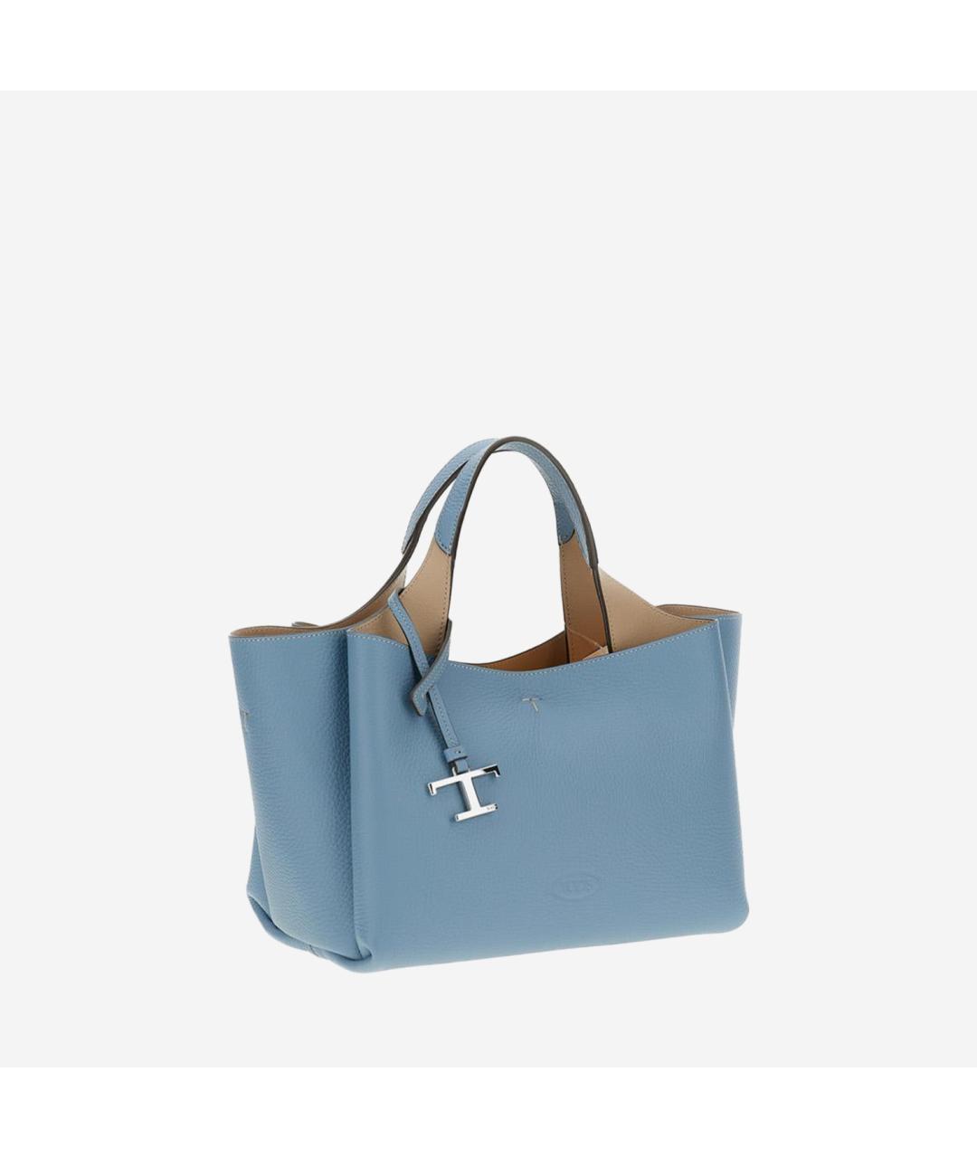 TOD'S Голубая кожаная сумка тоут, фото 2