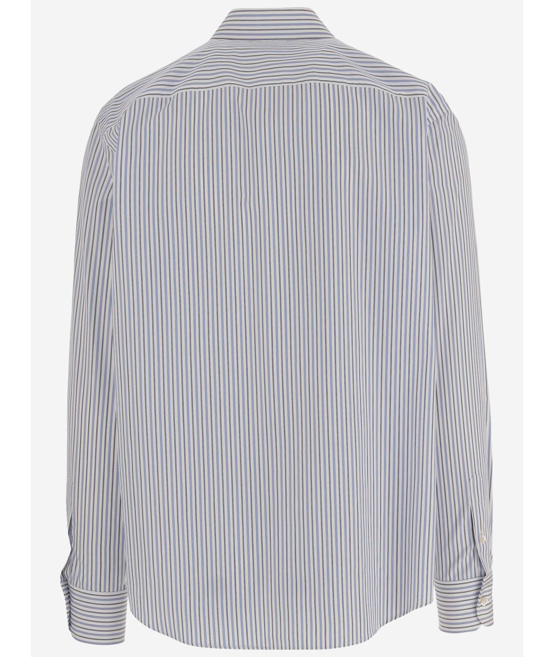 VALENTINO Голубая хлопковая кэжуал рубашка, фото 2