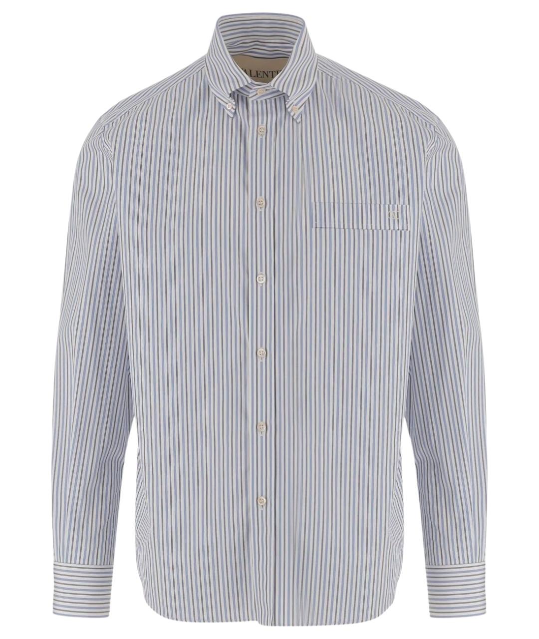 VALENTINO Голубая хлопковая кэжуал рубашка, фото 1