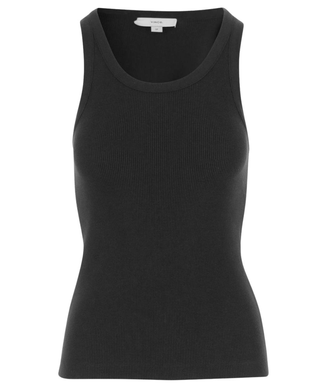 VINCE Черная хлопковая майка, фото 1