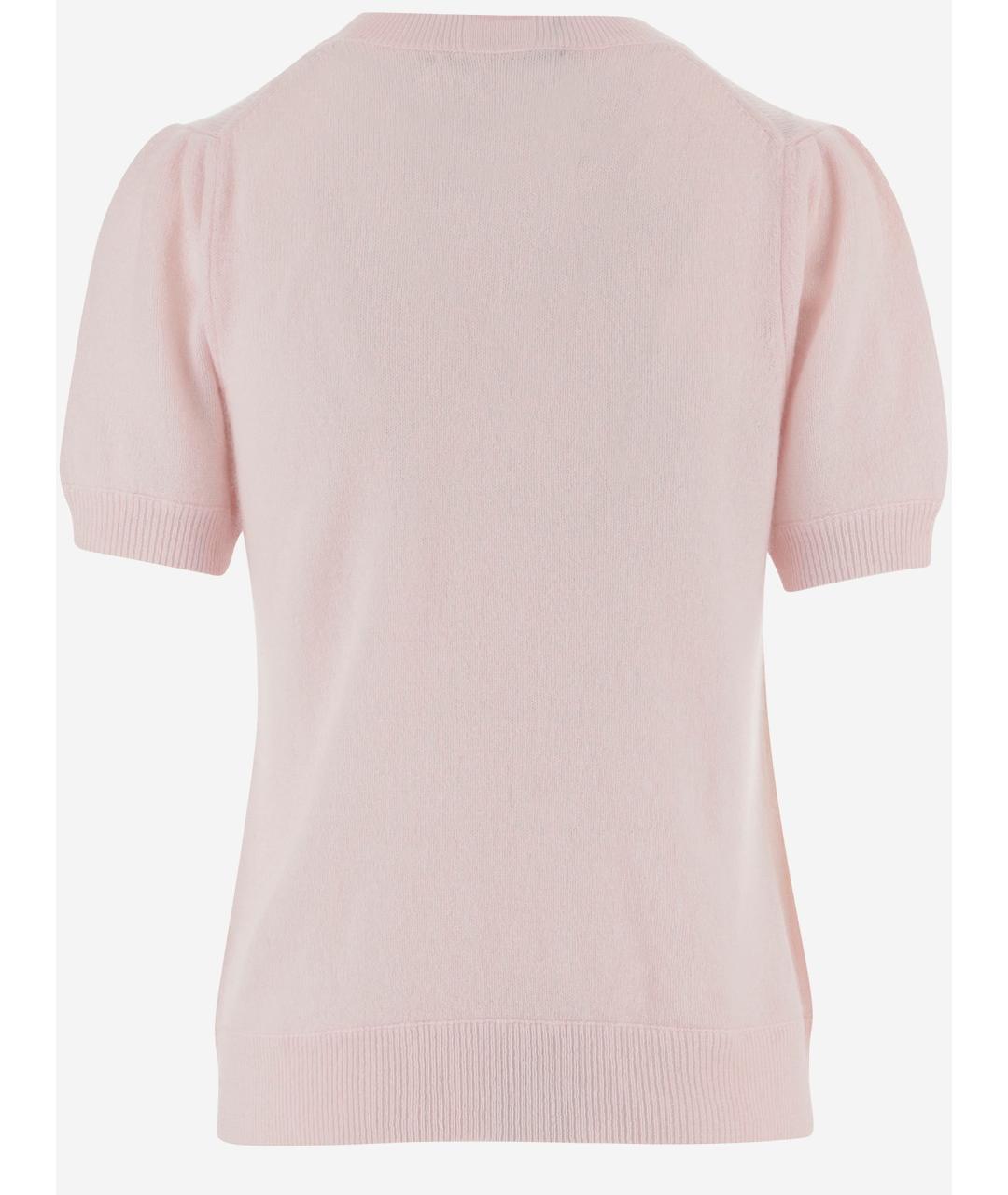 ALLUDE Розовая кашемировая футболка, фото 2