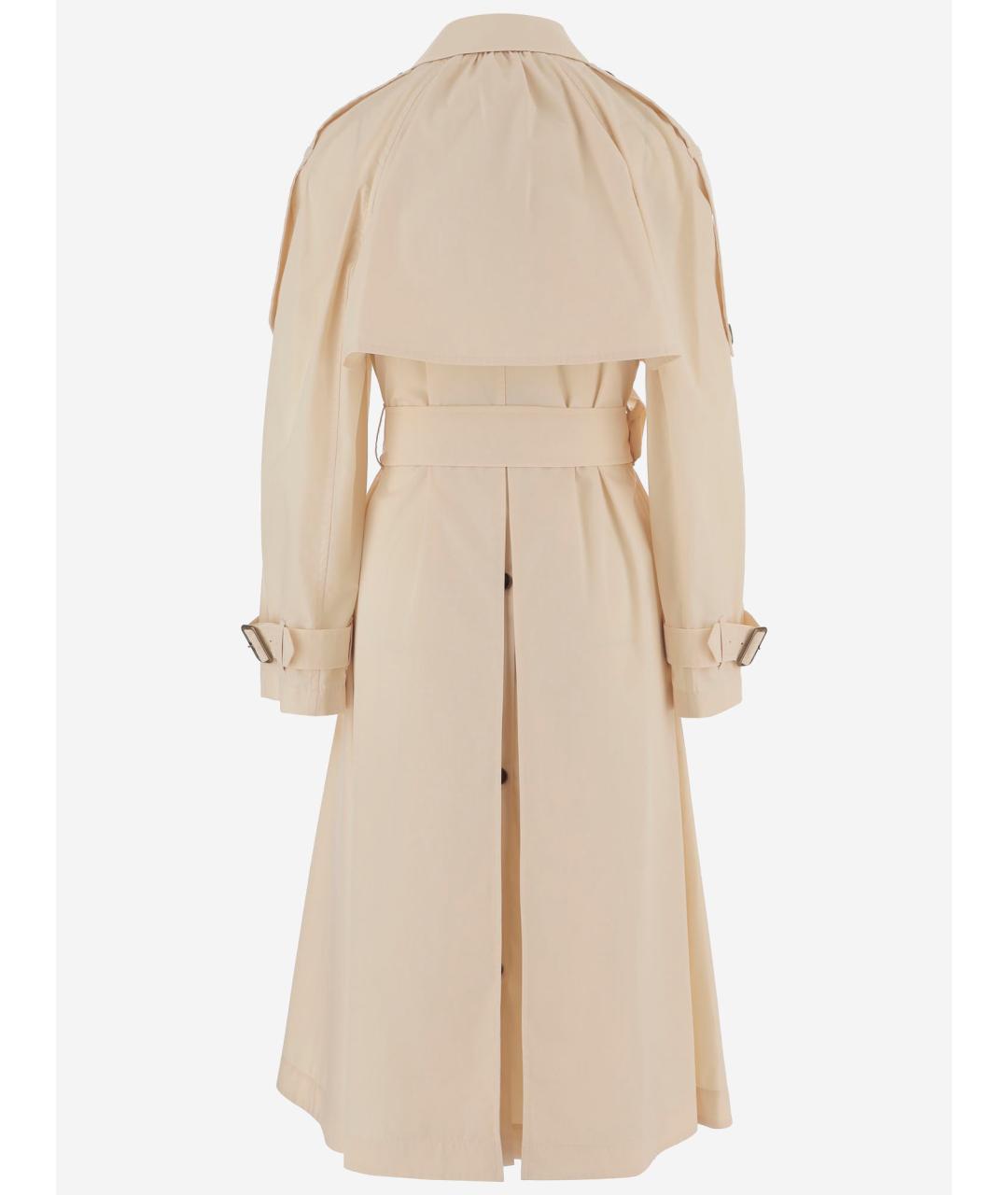 BURBERRY Бежевый полиэстеровый тренч/плащ, фото 2