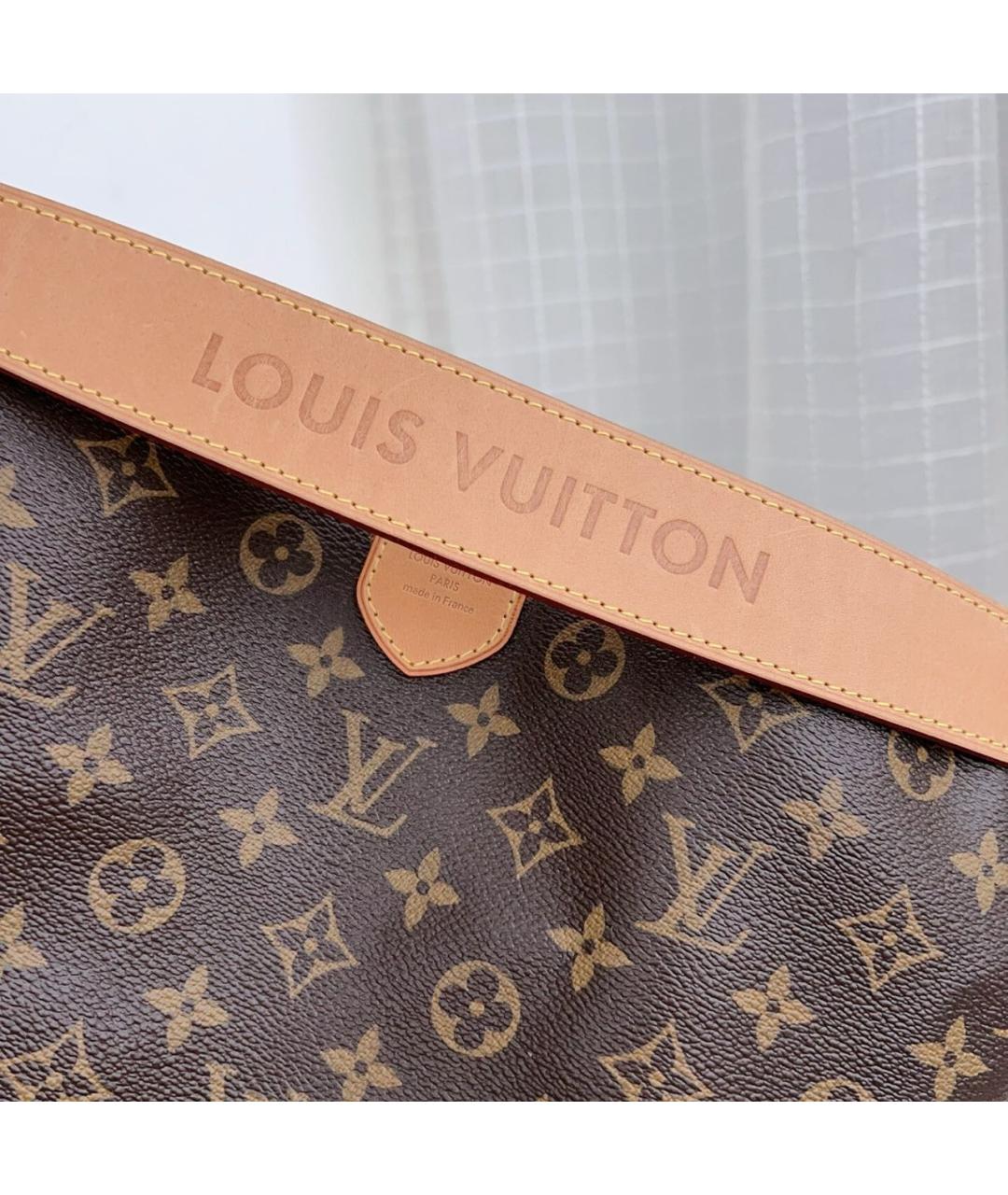 LOUIS VUITTON Коричневая кожаная сумка тоут, фото 5