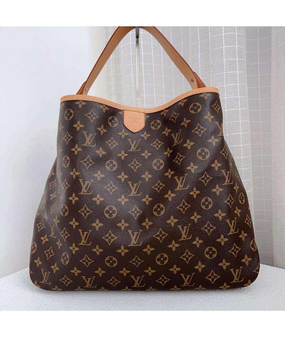 LOUIS VUITTON Коричневая кожаная сумка тоут, фото 7