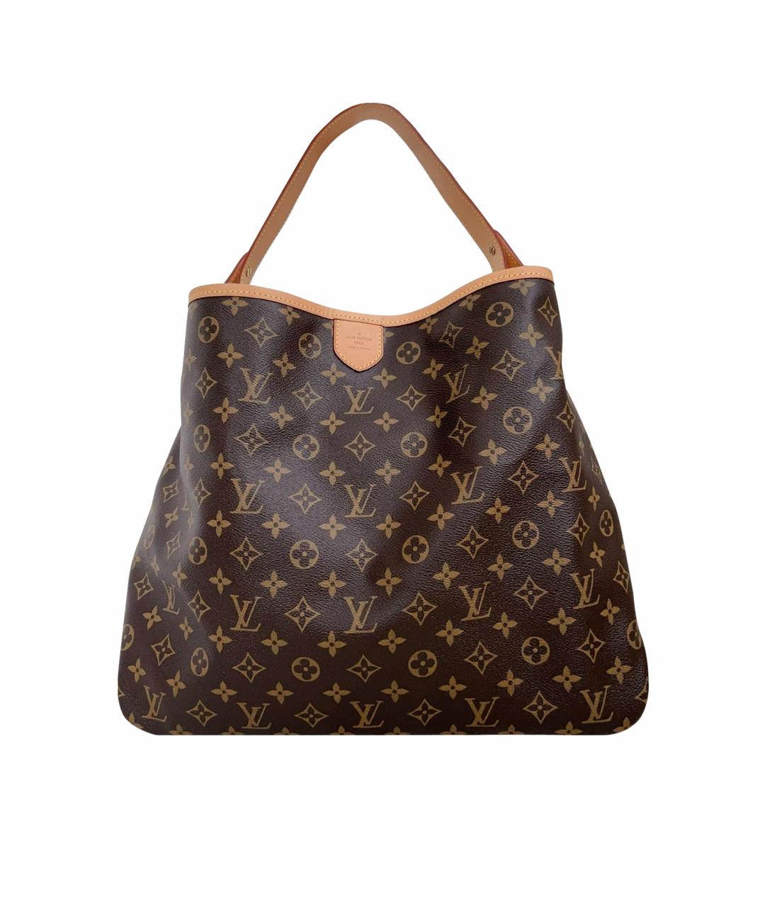 LOUIS VUITTON Коричневая кожаная сумка тоут, фото 1