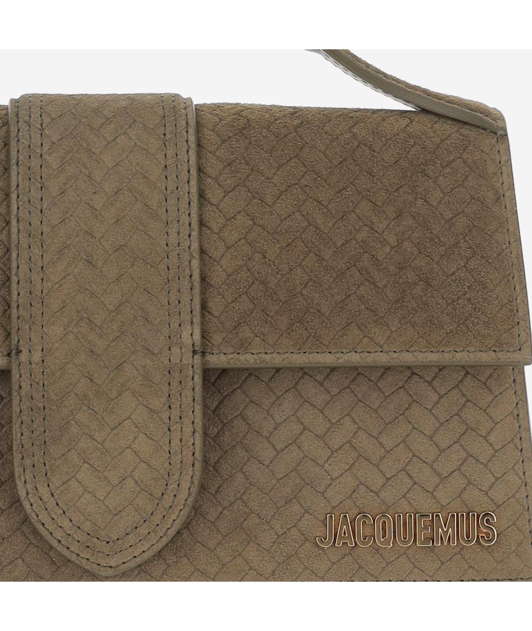 JACQUEMUS Зеленая замшевая сумка через плечо, фото 5