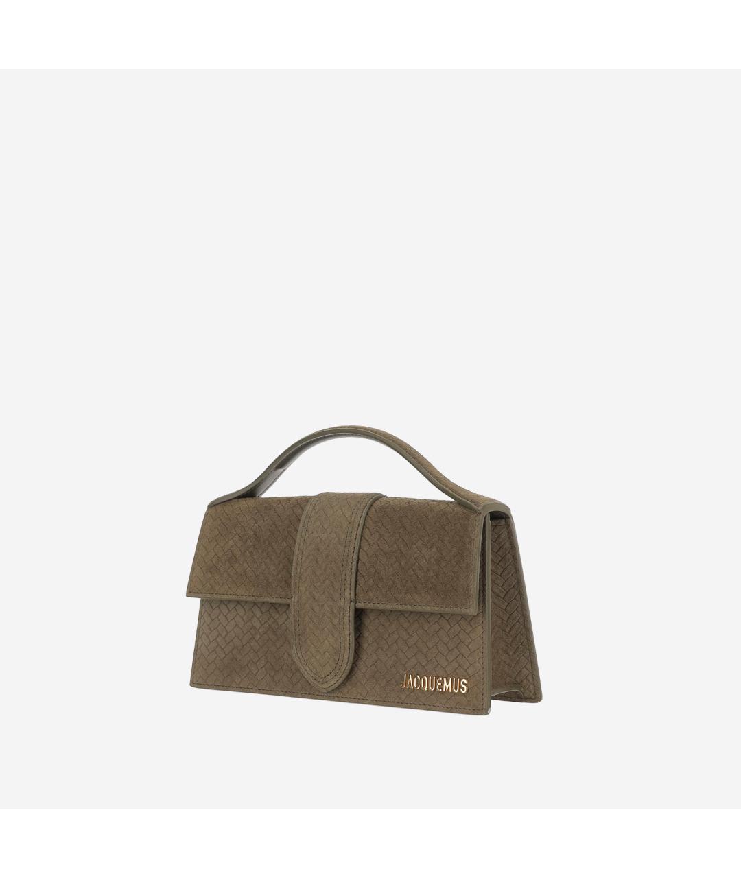 JACQUEMUS Зеленая замшевая сумка через плечо, фото 2