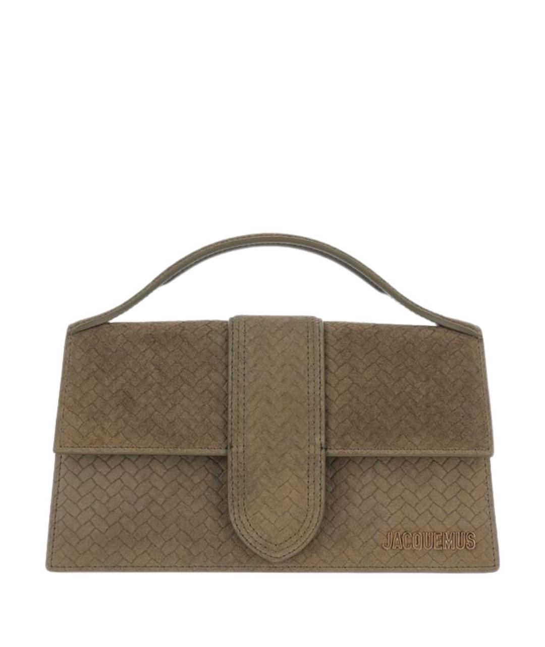 JACQUEMUS Зеленая замшевая сумка через плечо, фото 1