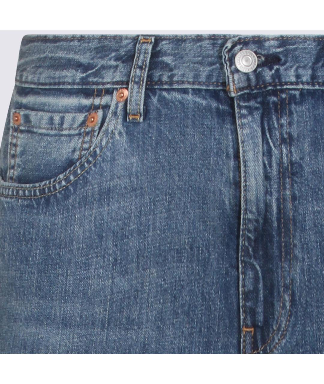LEVI'S Синие хлопковые прямые джинсы, фото 3