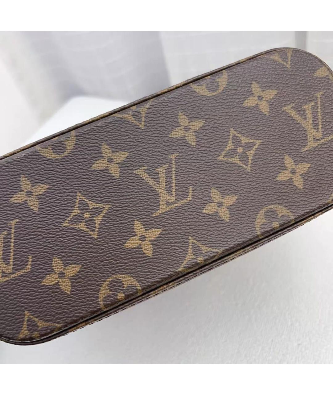 LOUIS VUITTON Коричневая кожаная сумка с короткими ручками, фото 5