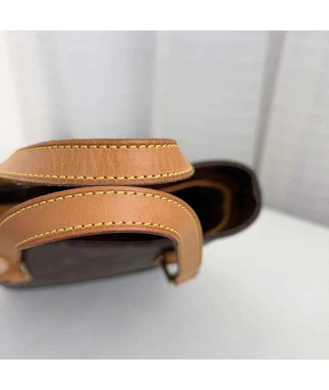 LOUIS VUITTON Коричневая кожаная сумка с короткими ручками, фото 6