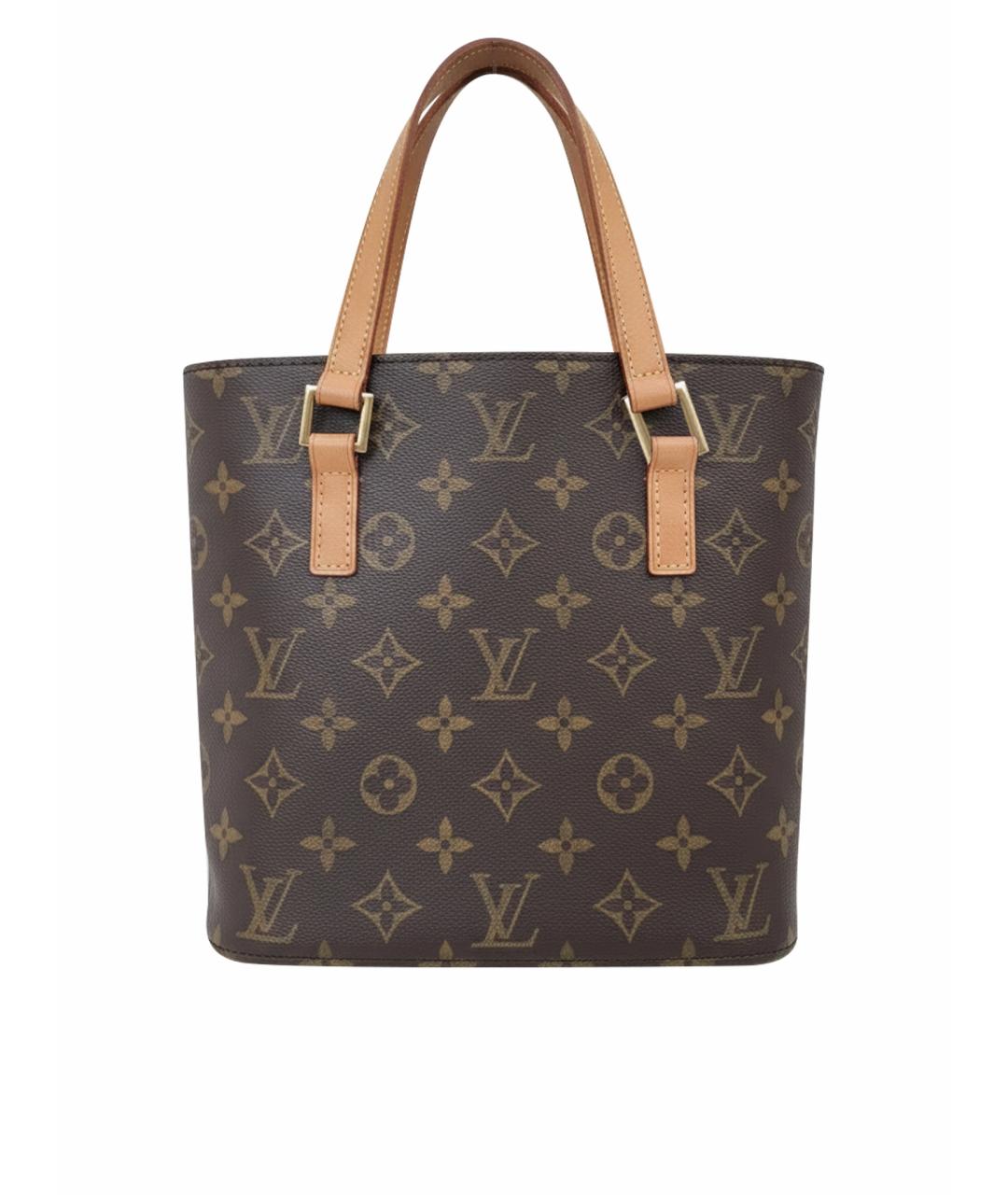 LOUIS VUITTON Коричневая кожаная сумка с короткими ручками, фото 1