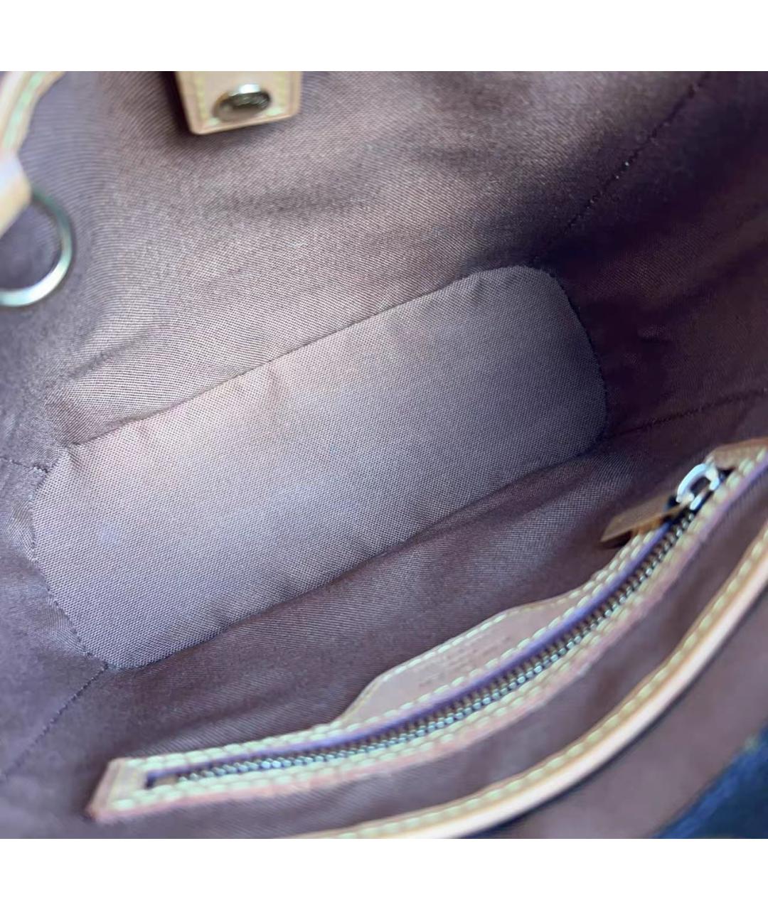 LOUIS VUITTON Коричневая кожаная сумка с короткими ручками, фото 7