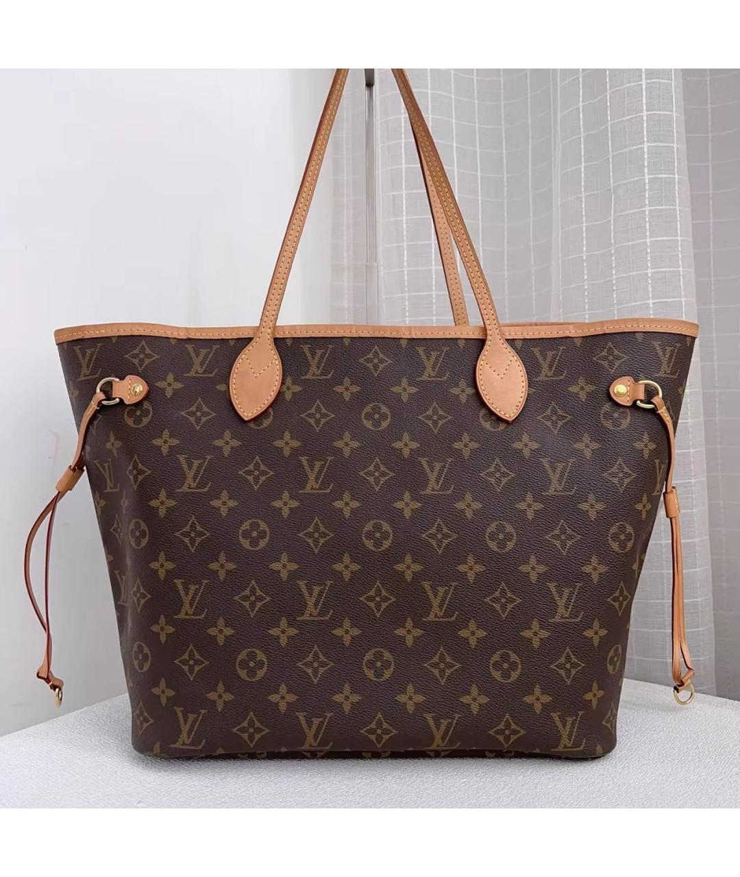 LOUIS VUITTON Коричневая кожаная сумка тоут, фото 2