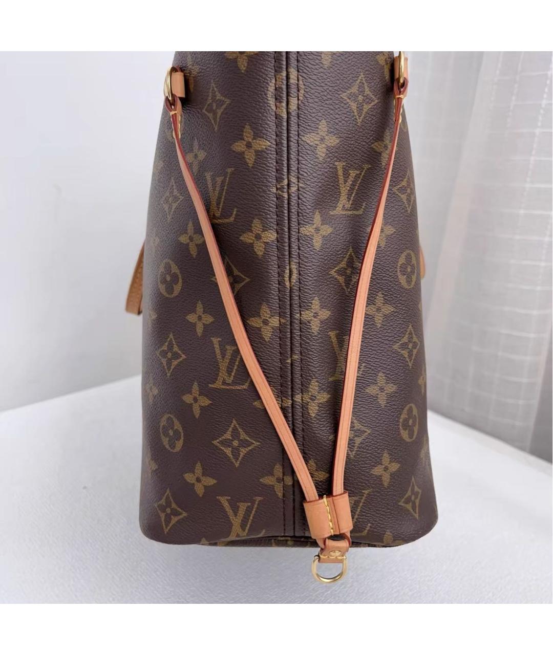LOUIS VUITTON Коричневая кожаная сумка тоут, фото 4