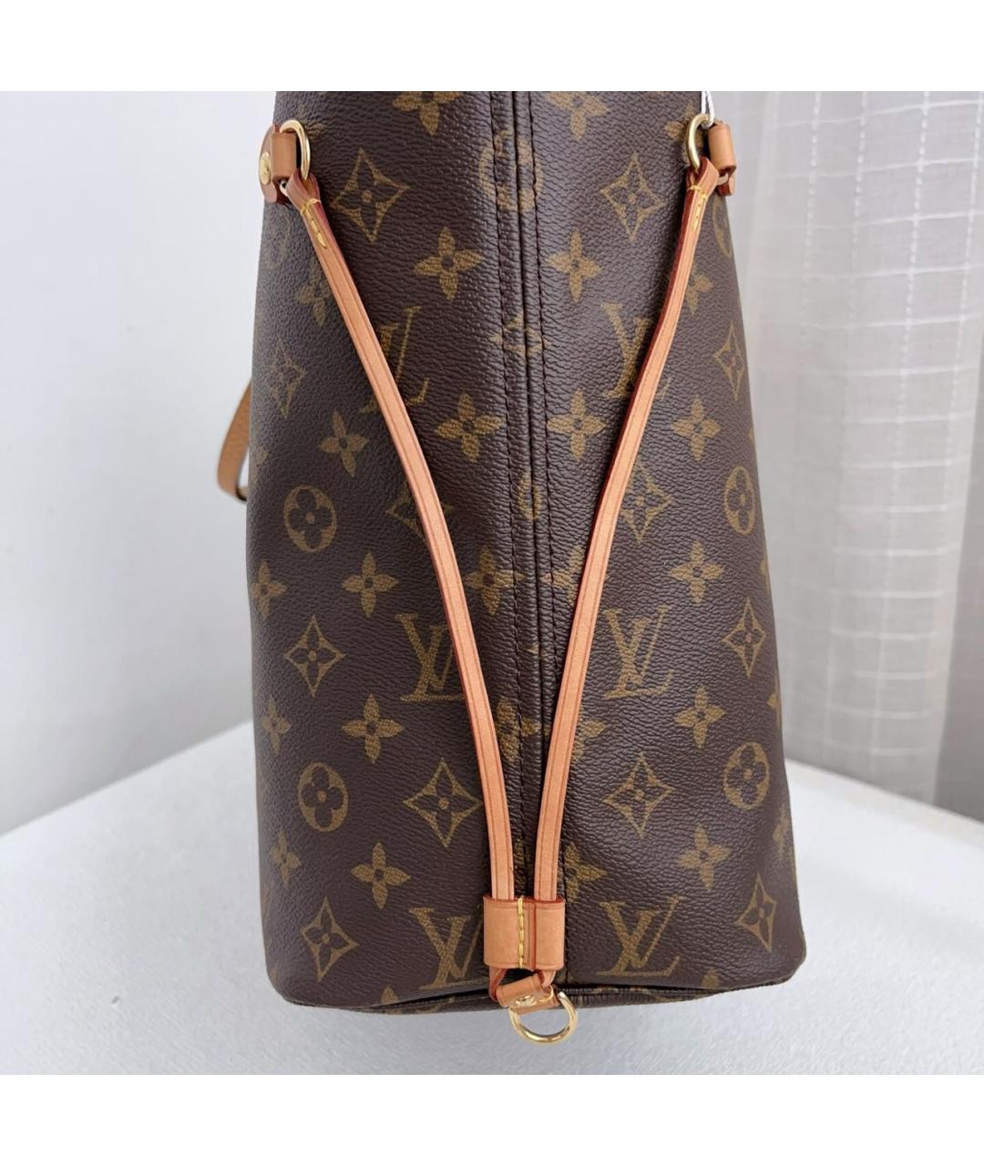 LOUIS VUITTON Коричневая кожаная сумка тоут, фото 3
