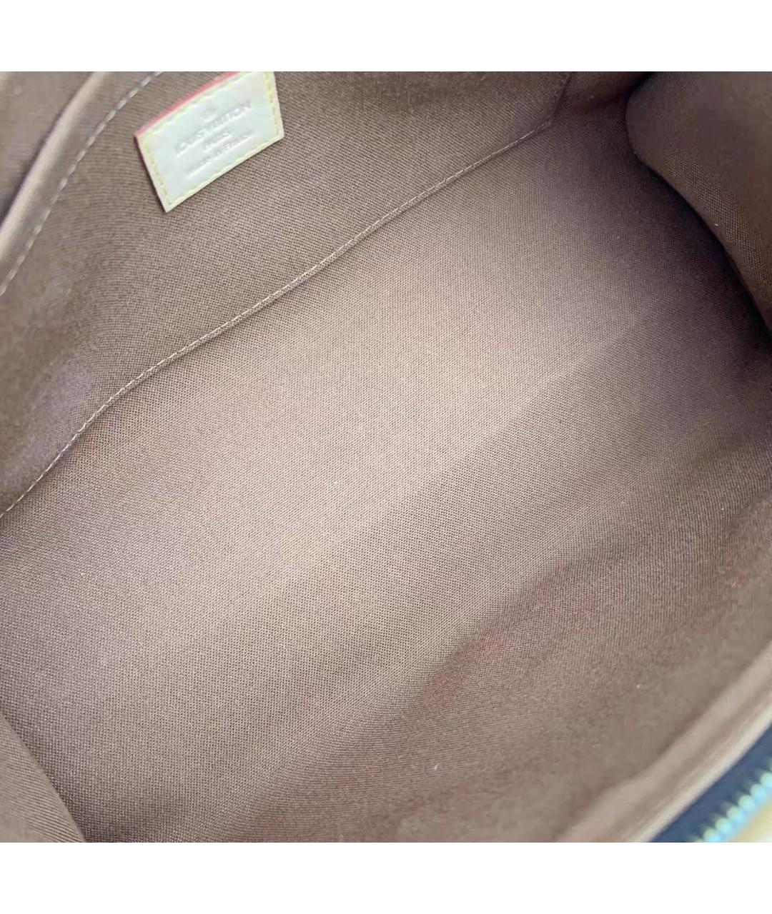 LOUIS VUITTON Коричневая кожаная сумка с короткими ручками, фото 7