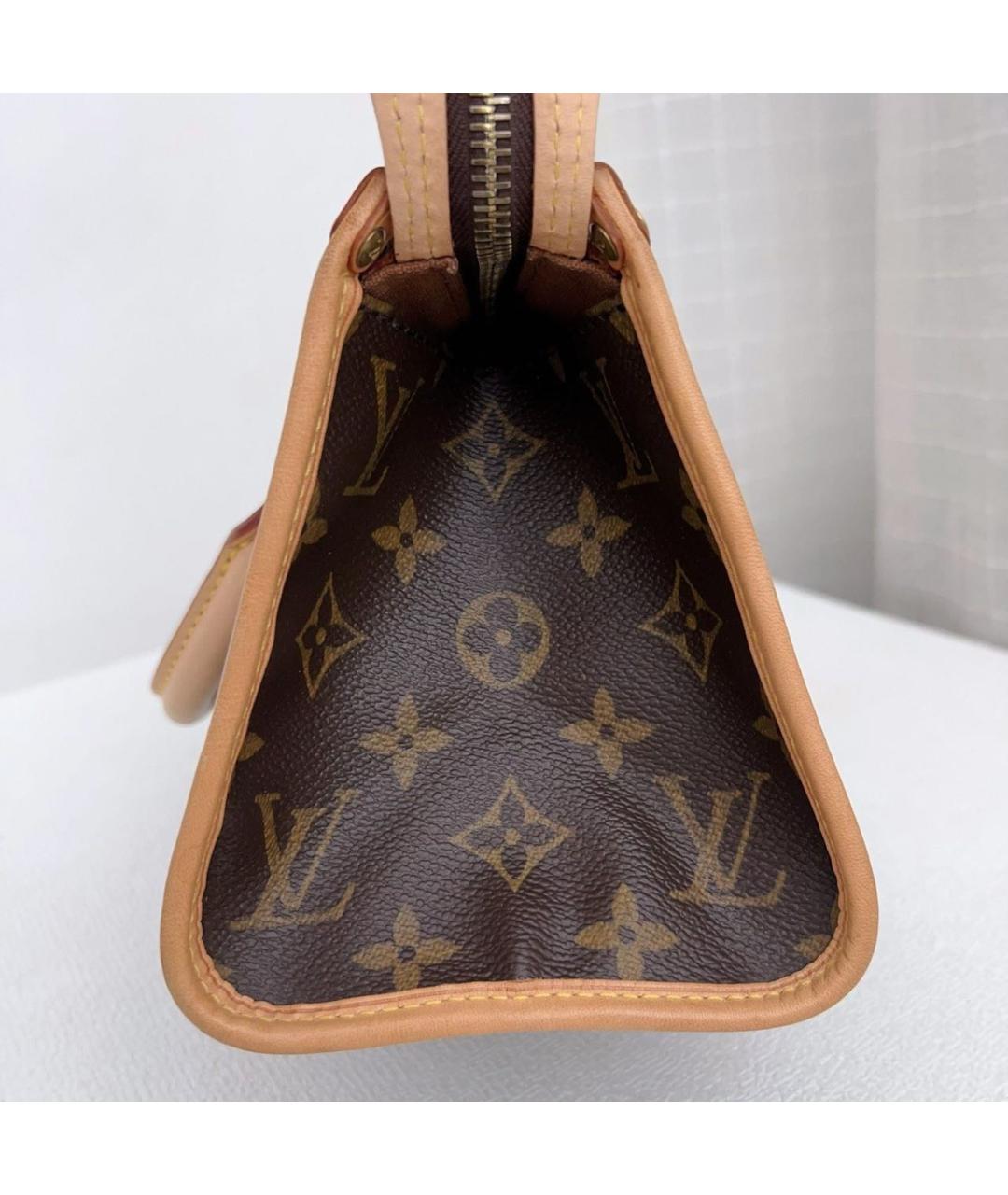 LOUIS VUITTON Коричневая кожаная сумка с короткими ручками, фото 5