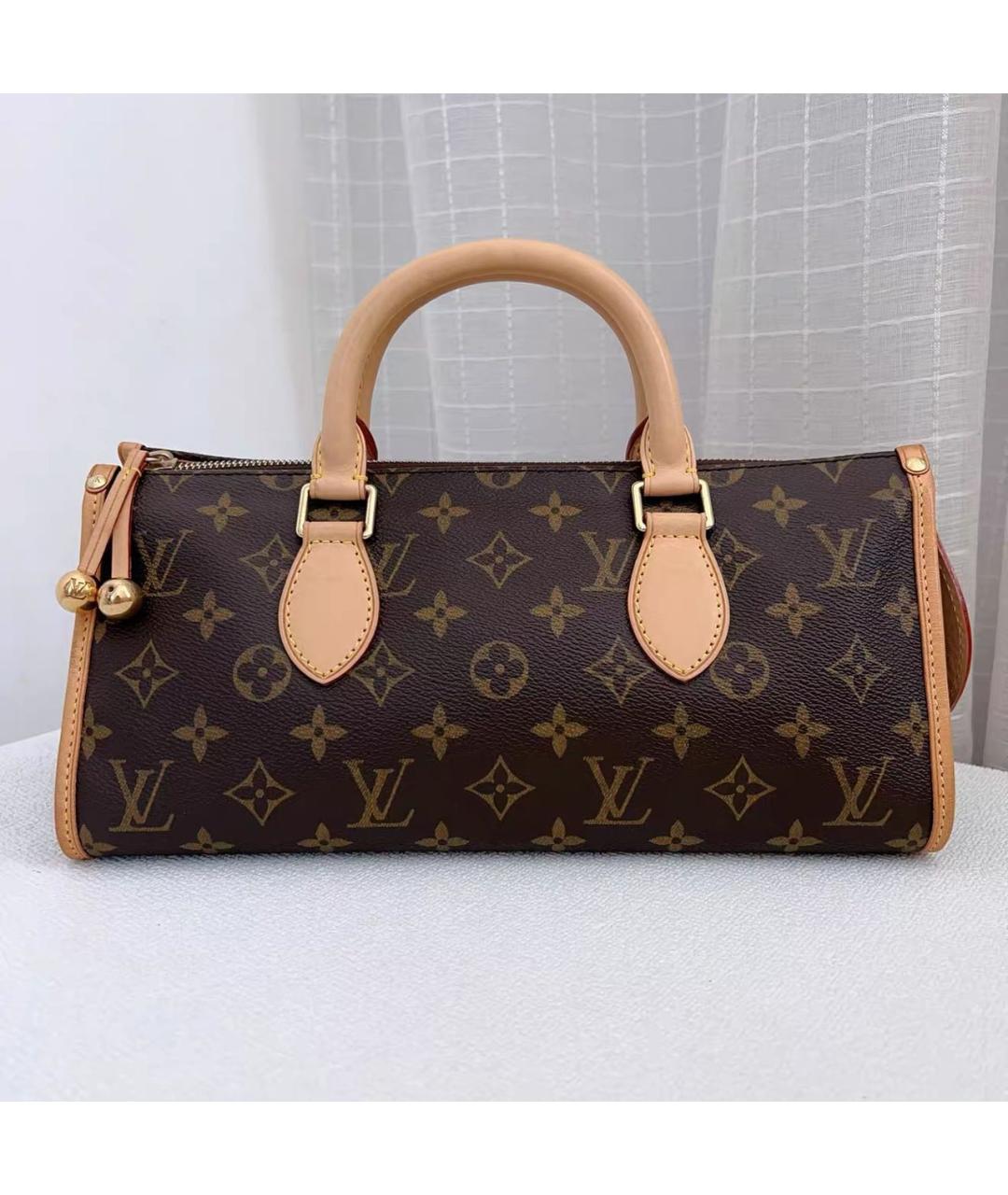 LOUIS VUITTON Коричневая кожаная сумка с короткими ручками, фото 2