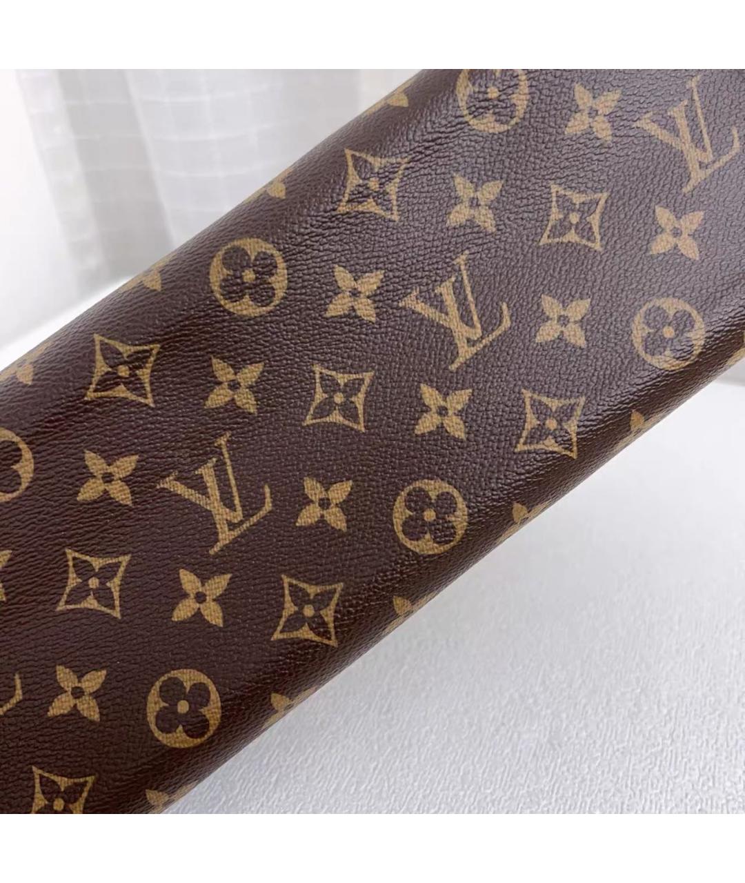 LOUIS VUITTON Коричневая кожаная сумка с короткими ручками, фото 3