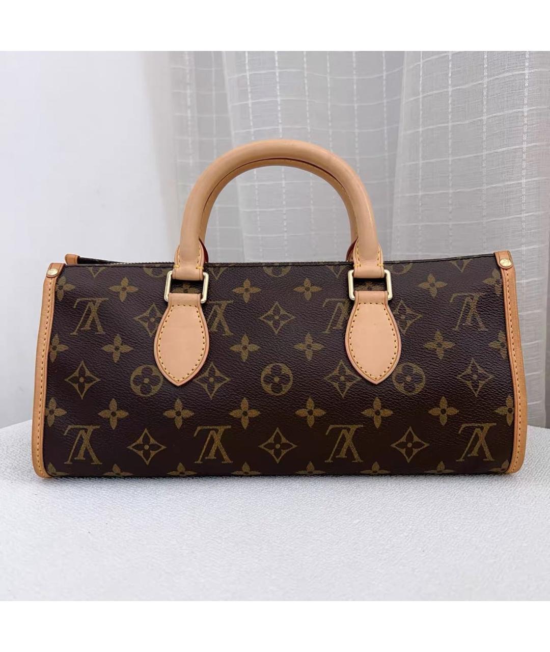 LOUIS VUITTON Коричневая кожаная сумка с короткими ручками, фото 9