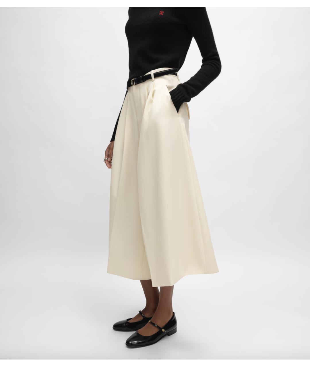 CELINE Бежевые шерстяные кюлоты, фото 3