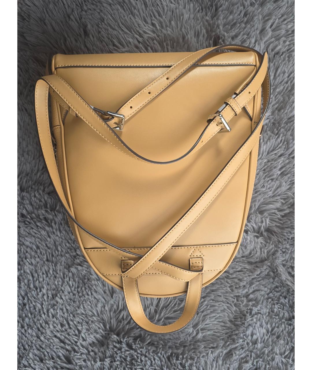 MICHAEL KORS Бежевый кожаный рюкзак, фото 6