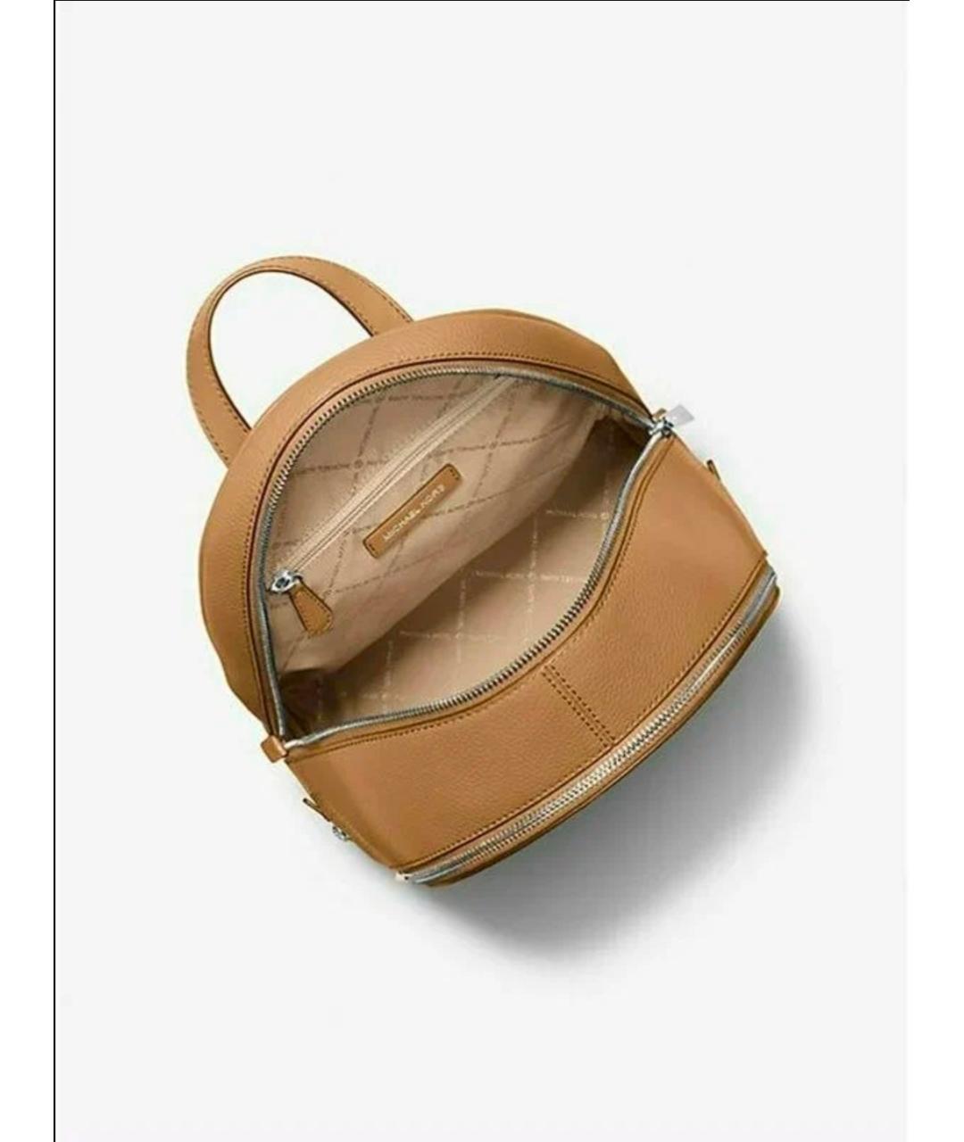 MICHAEL KORS Бежевый кожаный рюкзак, фото 3