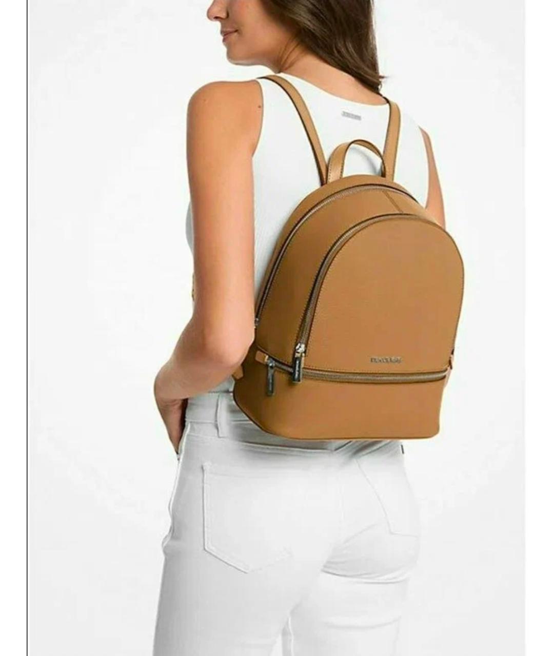 MICHAEL KORS Бежевый кожаный рюкзак, фото 2