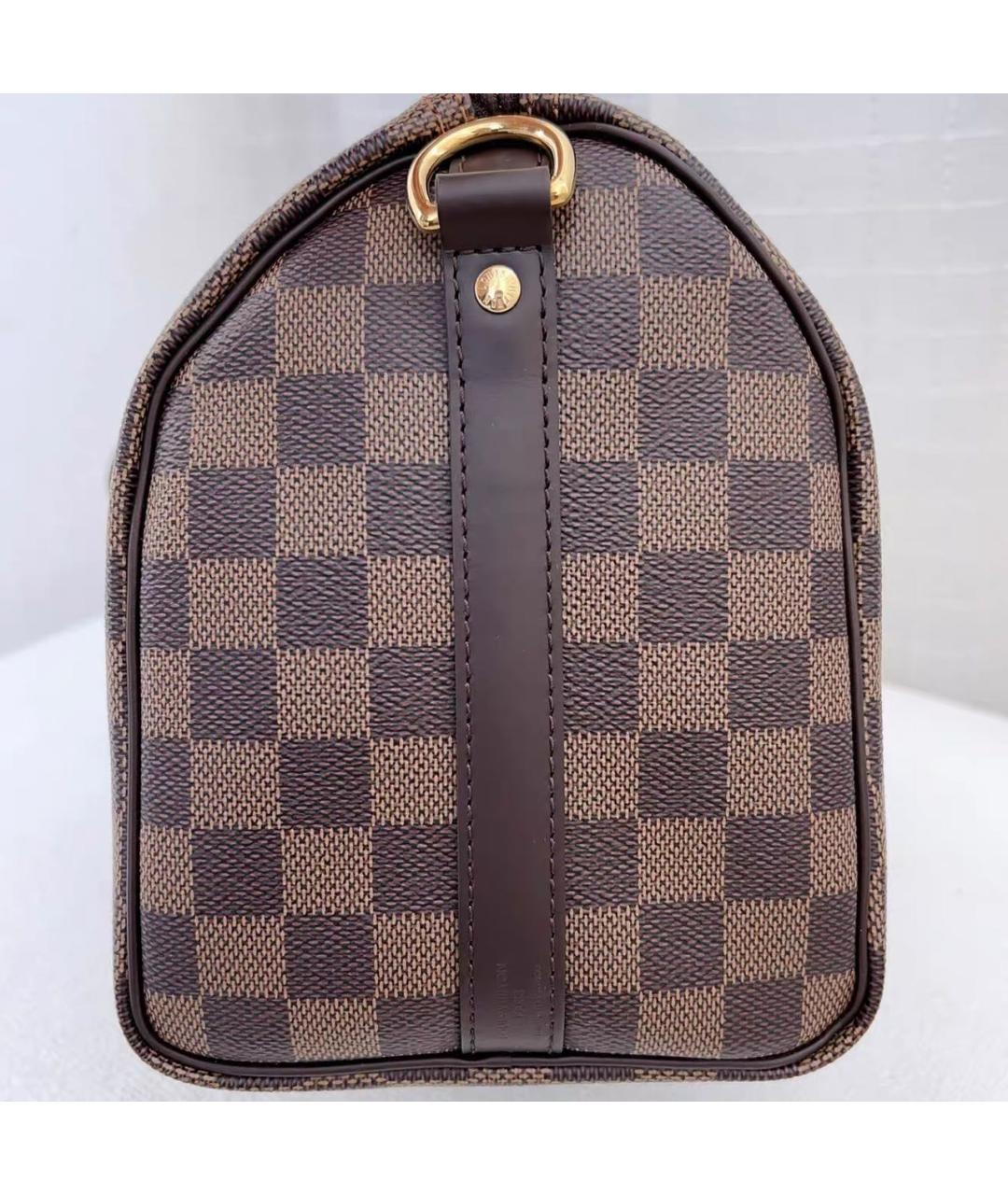 LOUIS VUITTON Коричневая кожаная сумка с короткими ручками, фото 4