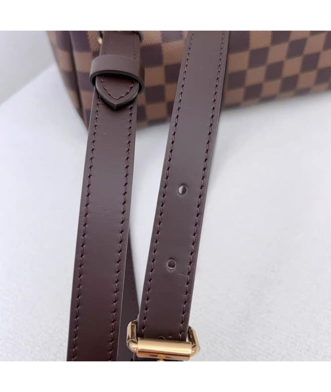 LOUIS VUITTON Коричневая кожаная сумка с короткими ручками, фото 7