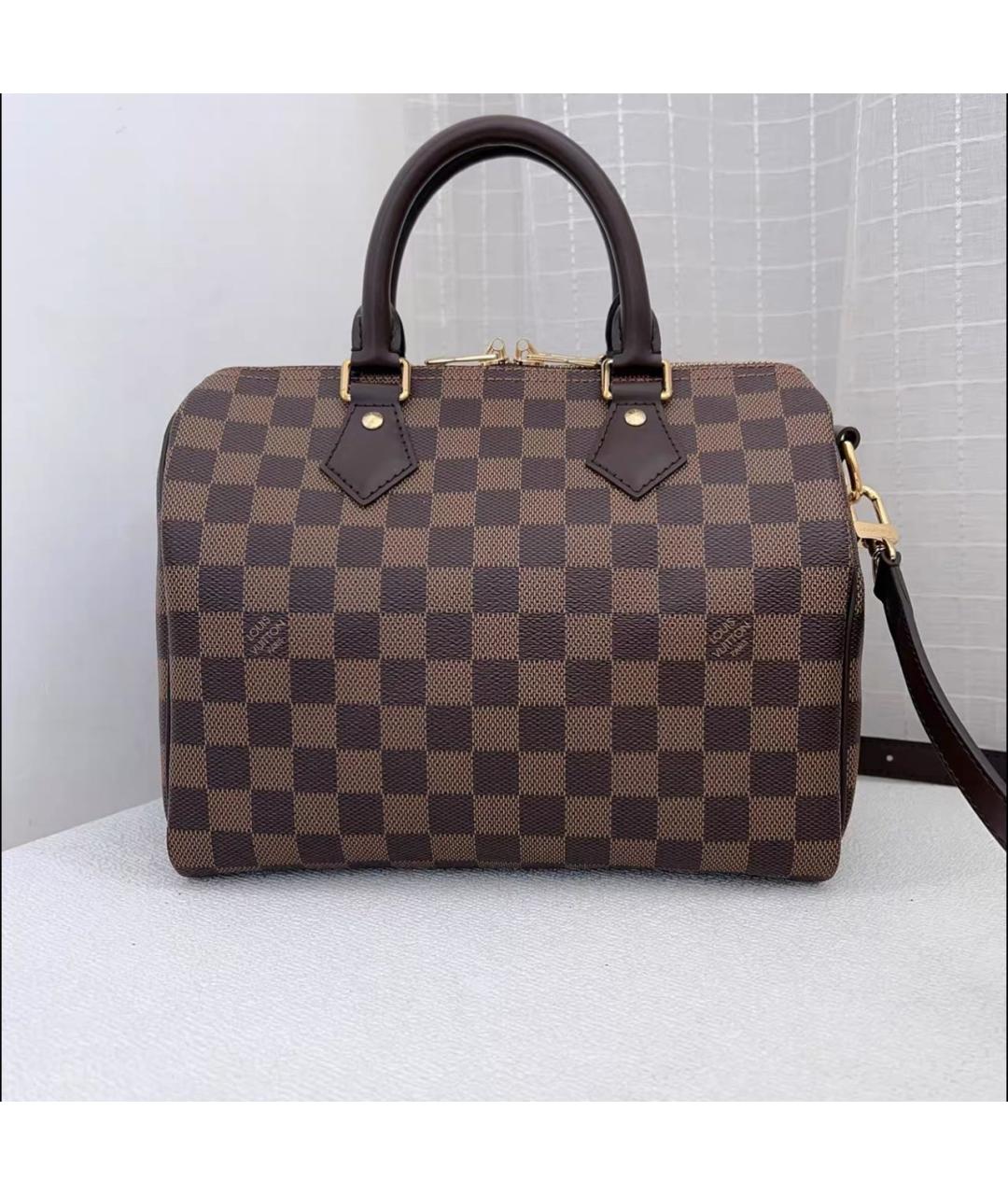 LOUIS VUITTON Коричневая кожаная сумка с короткими ручками, фото 2