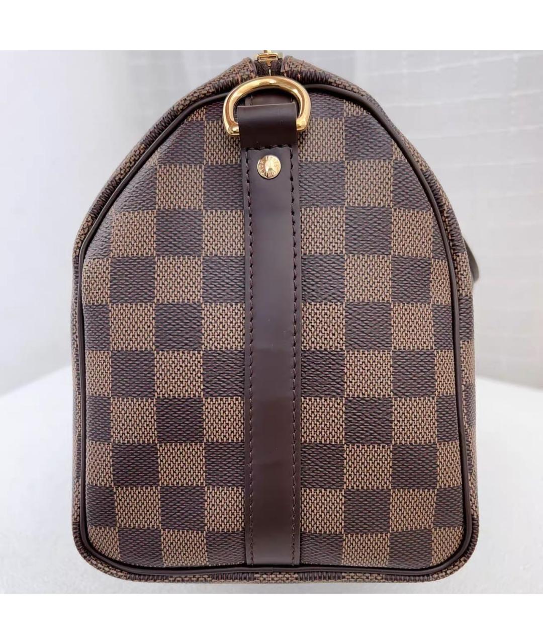 LOUIS VUITTON Коричневая кожаная сумка с короткими ручками, фото 3