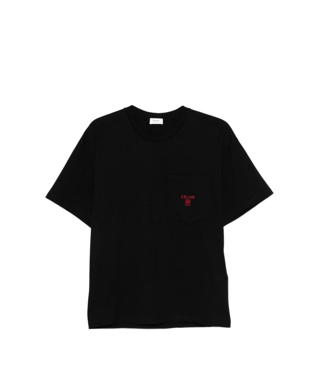 CELINE Черная хлопковая футболка, фото 1