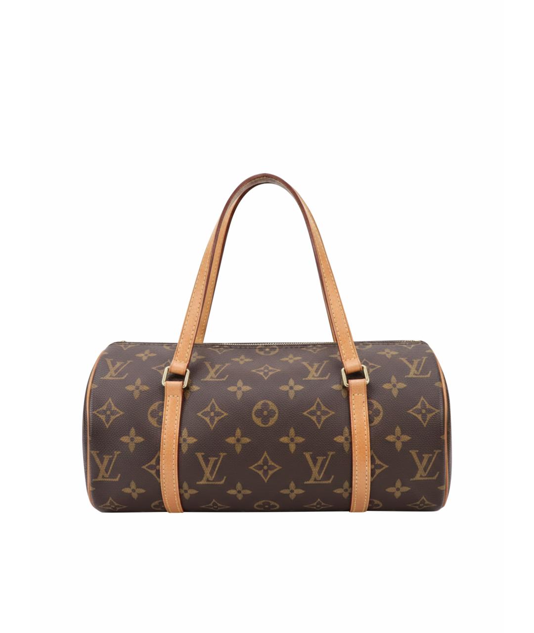 LOUIS VUITTON Коричневая кожаная сумка с короткими ручками, фото 1