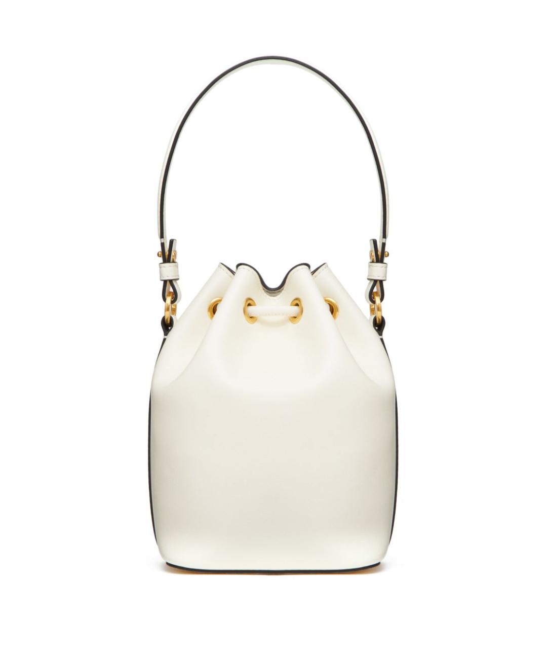 VALENTINO Белая кожаная сумка с короткими ручками, фото 4