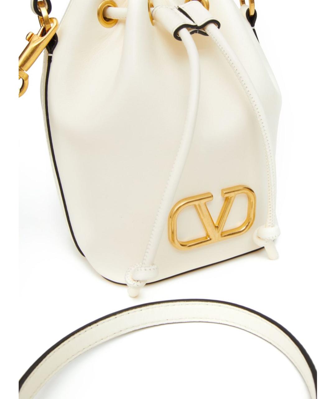 VALENTINO Белая кожаная сумка с короткими ручками, фото 2